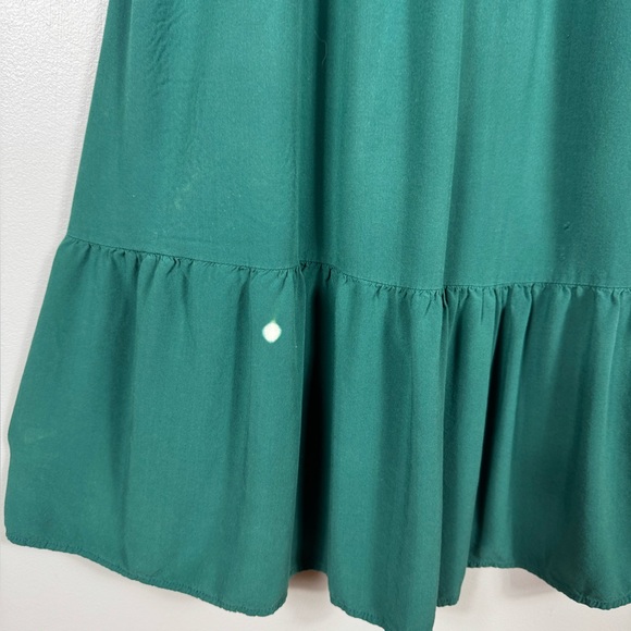 Old Navy Prairie Tiered Dress Size Medium Cottage Peasant Country Green Bohemian - Picture 7 of 7